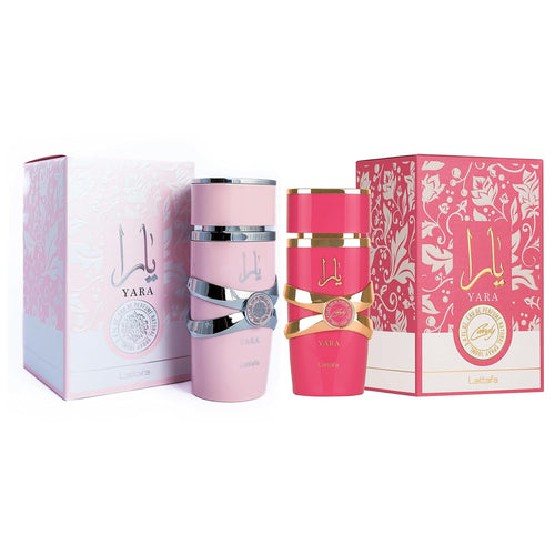2 Piece Fragrance Bundle for Women (3.4 Ounce Yara Eau De Parfum Spray + 3.4 Ounce Yara Candy Eau De Parfum Spray)